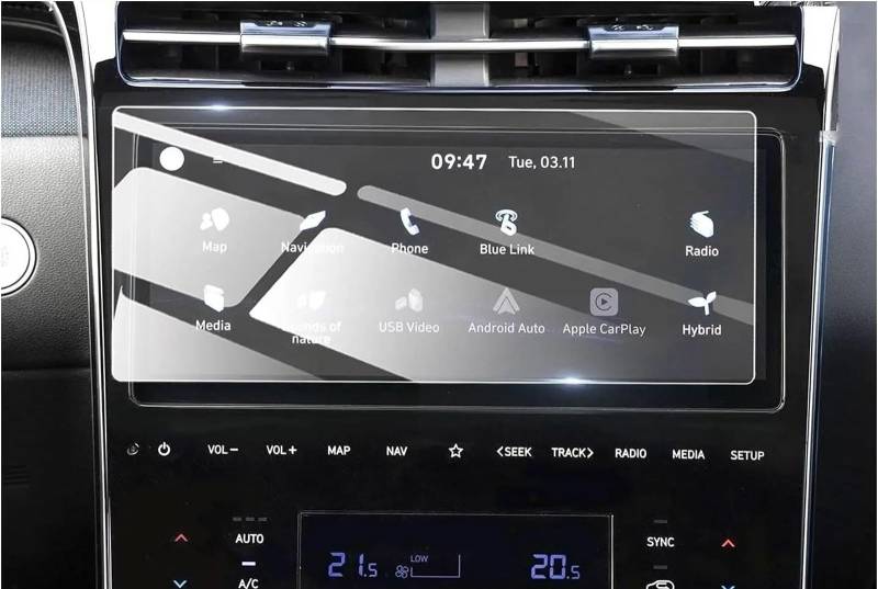 TIOWCGH Auto Navi-Schutzfolie Kompatibel Mit Hyundai Für Tucson NX4 2021 2022 2023 2024 Auto-GPS-Navigation 10,25 Zoll Displayschutzfolie Aus Gehärtetem Glas von TIOWCGH