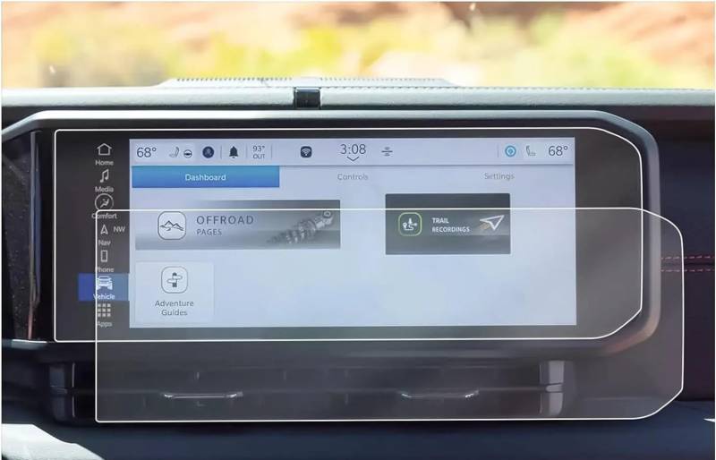 TIOWCGH Auto Navi-Schutzfolie Kompatibel Mit Jeep Für Gladiat 2024 12,3-Zoll-Auto-GPS-Navigation Displayschutzfolie Aus Gehärtetem Glas Innenausstattung von TIOWCGH