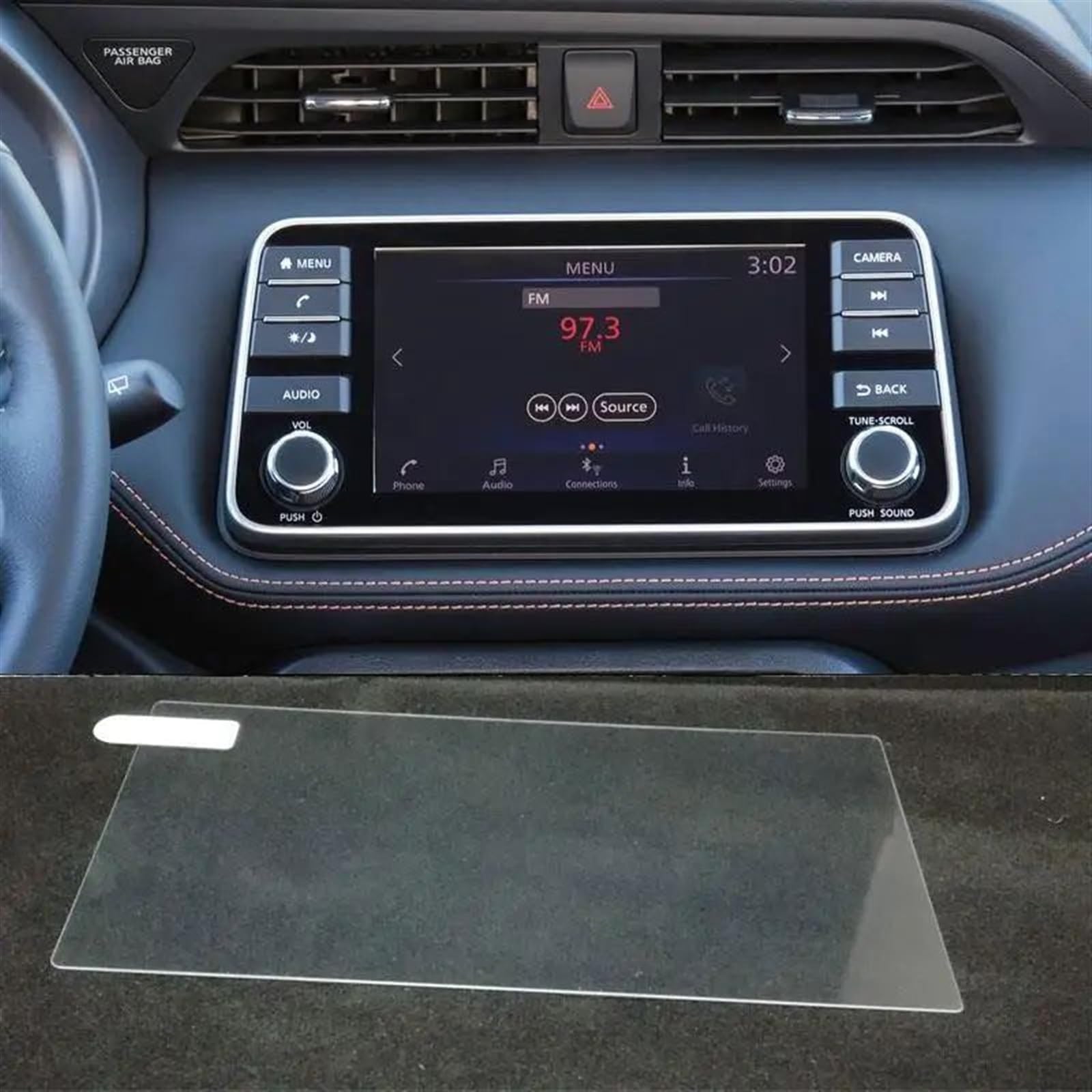 TIOWCGH Auto Navi-Schutzfolie Kompatibel Mit Nissan Für Kicks 2017 2018 2019 2020 Auto-GPS-Navigation, Displayschutzfolie Aus Gehärtetem Glas(7 inch) von TIOWCGH