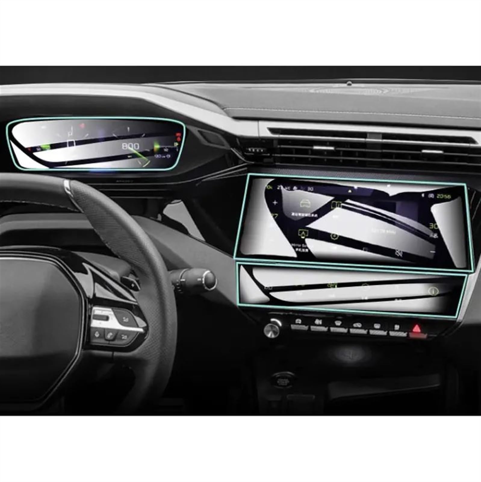 TIOWCGH Auto Navi-Schutzfolie Kompatibel Mit Peugeot Für 308 SW408 2022 2023 10-Zoll-LCD-Bildschirm Mit GPS-Navigation Fürs Auto, Displayschutz Aus Gehärtetem Glas(3pcs) von TIOWCGH