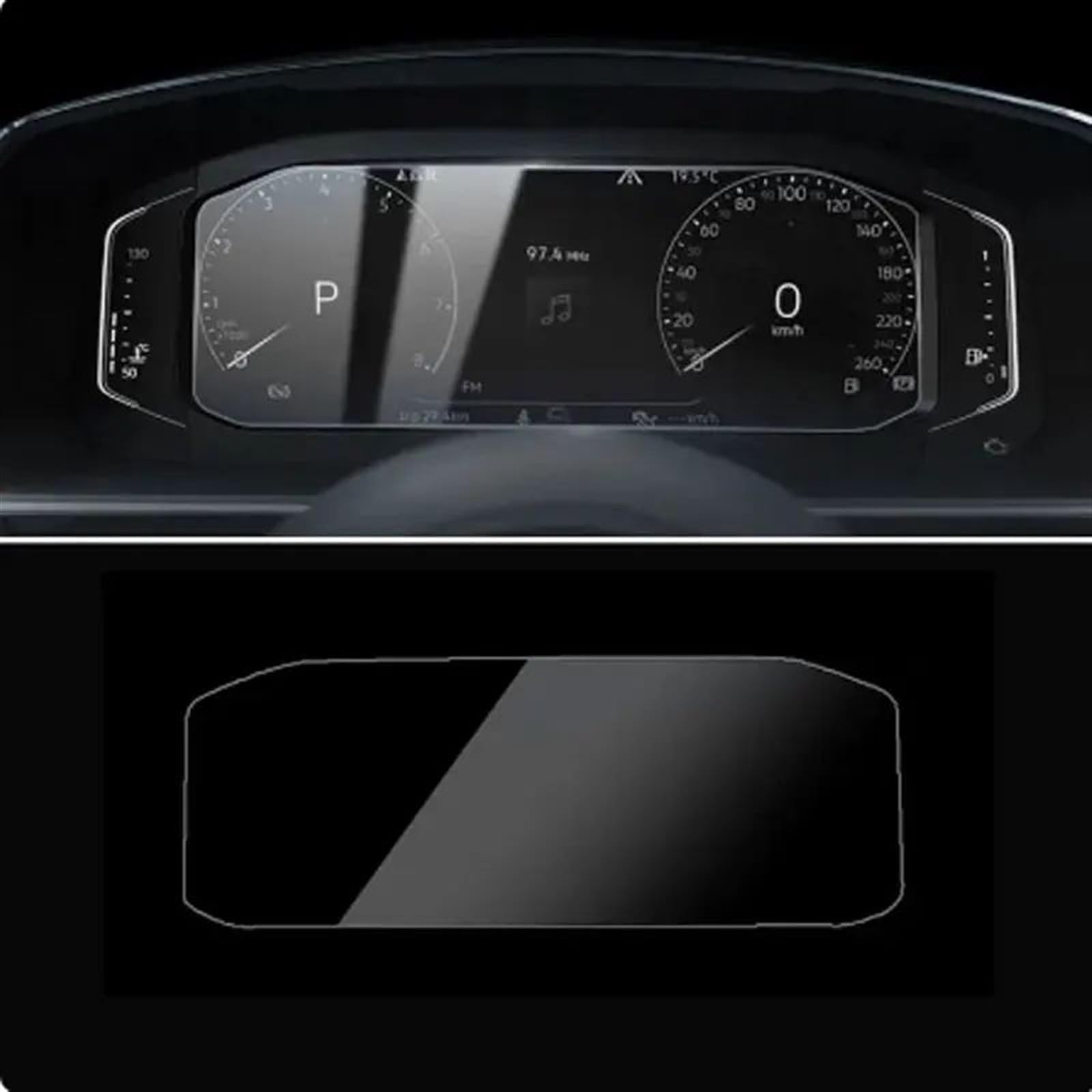 TIOWCGH Auto Navi-Schutzfolie Kompatibel mit VW für Tiguan Mk2 2016 2017 2018 Auto-GPS-Navigations-Armaturenbrett-LCD-Bildschirm Displayschutzfolie aus gehärtetem Glas(for Instrument) von TIOWCGH