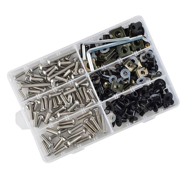 TIOWCGH Kompatibel Mit CB500F 2014 2015 Für CB500X 2013 2015 Für CB600F 599 2004 2006 2007 Motorrad-Verkleidungsschrauben-Set Karosserie-Verkleidungsschrauben-Schraube Parabrezza Bullone(D 253pcs) von TIOWCGH