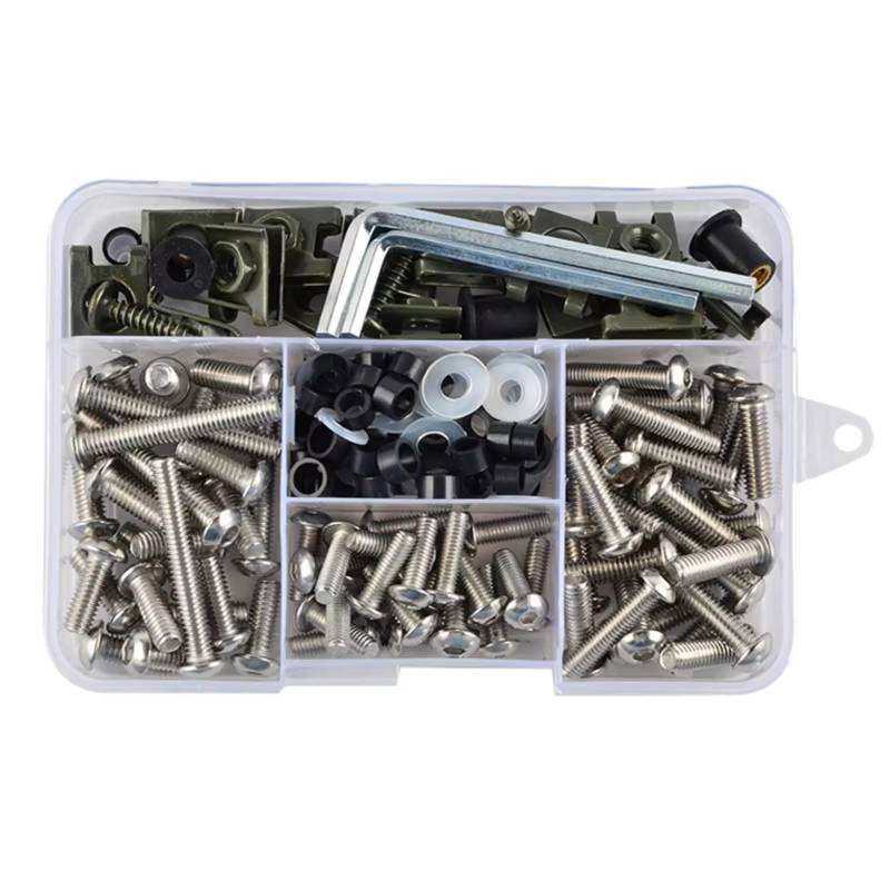 TIOWCGH Kompatibel Mit CBR1000F Für CBR1000RR Für CBR1100XX 177-teiliges Motorrad-Stahlverkleidungsschrauben-Set Karosserieschrauben-Muttern Parabrezza Bullone von TIOWCGH