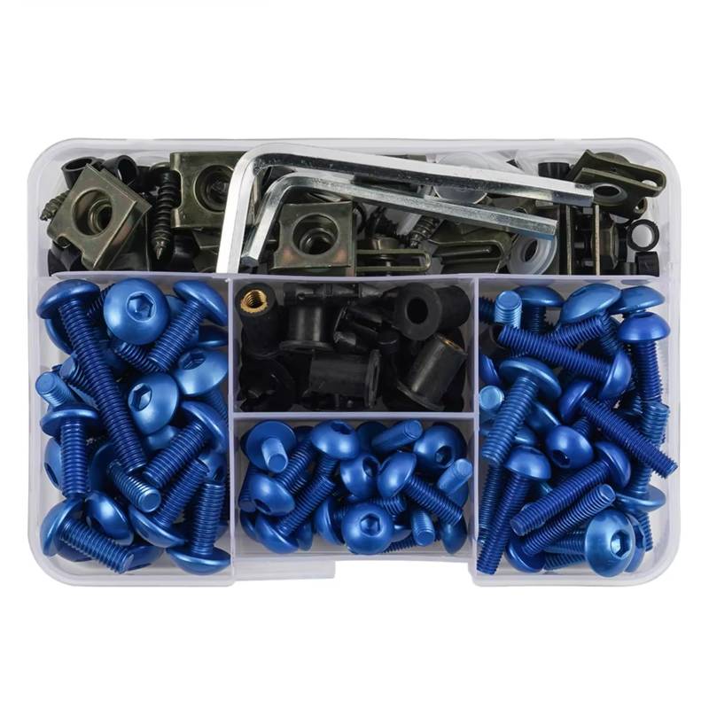 TIOWCGH Kompatibel Mit CBR954RR 2002 2003 Für CBR1000RR Repsol 2005 2007 2009 2011 Motorrad-Karosserieschrauben-Verkleidungsschraubensatz Parabrezza Bullone(Blue) von TIOWCGH