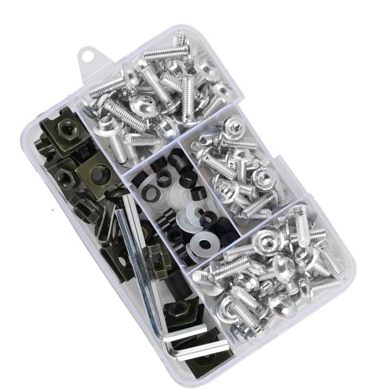 TIOWCGH Kompatibel Mit Für KX60 KX65 KX80 KX85 KX100 KX125 KX250 KX500 Motorradschrauben Verkleidungsschraubensatz Karosserieschrauben Mutternsätze Parabrezza Bullone(Silver) von TIOWCGH