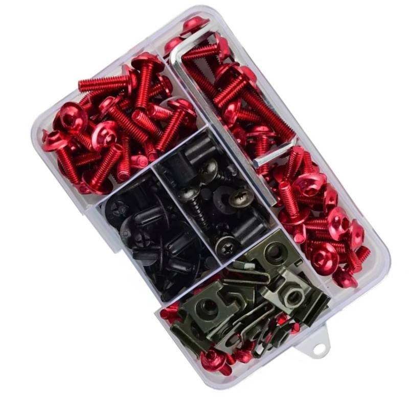 TIOWCGH Kompatibel Mit PAN European ST1300 Motorradzubehör Verkleidungsschraubensatz Schraubensatz Motorradschraubensatz Parabrezza Bullone(Red) von TIOWCGH