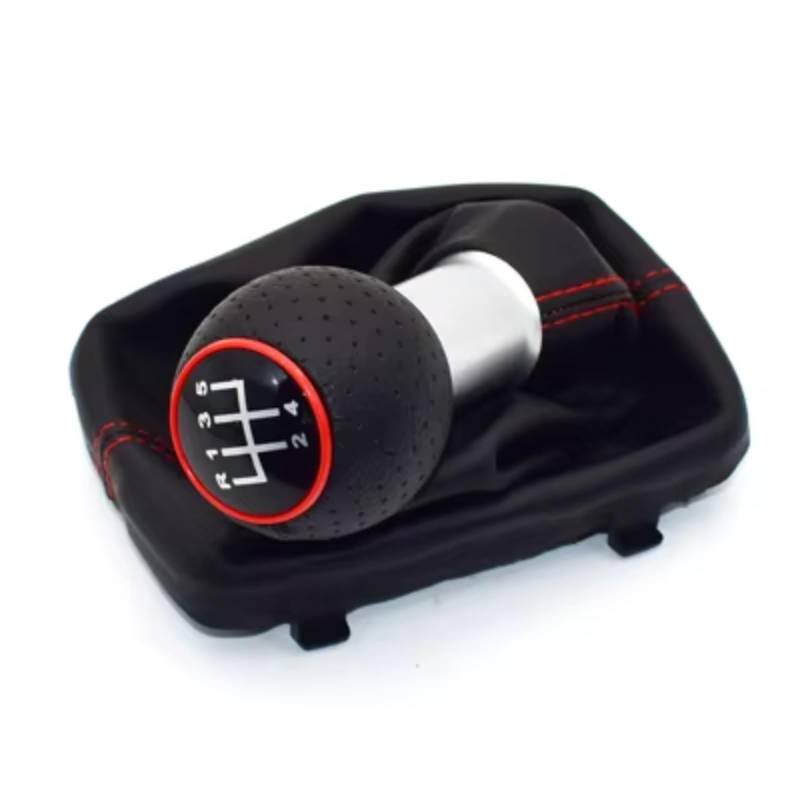 TIOWCGH Schalthebelkopf Kompatibel Mit A3 2001 2002 2003 2004 2005 2006 2007 Auto-Styling 5 6 Für Geschwindigkeit 12 Mm Auto-Schaltknauf Hebel Stick Griff Gamasche Kofferraumabdeckung(5Speed) von TIOWCGH