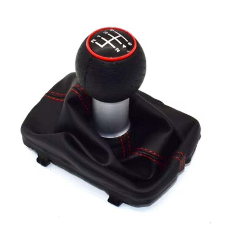 TIOWCGH Schalthebelkopf Kompatibel Mit A3 2001 2002 2003 2004 2005 2006 2007 Auto-Styling 5 6 Für Geschwindigkeit 12 Mm Auto-Schaltknauf Hebel Stick Griff Gamasche Kofferraumabdeckung(6Speed) von TIOWCGH