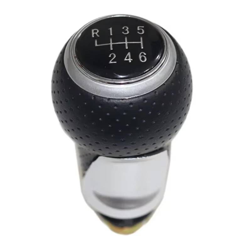 TIOWCGH Schalthebelkopf Kompatibel Mit Ford Für Fiesta Für Mk7 2008–2016 Für C-Max FL 2010–2013 Auto-Styling 5 6-Gang-Schaltknauf-Adapter Auto-Universalknopf(Silver,6Speed) von TIOWCGH