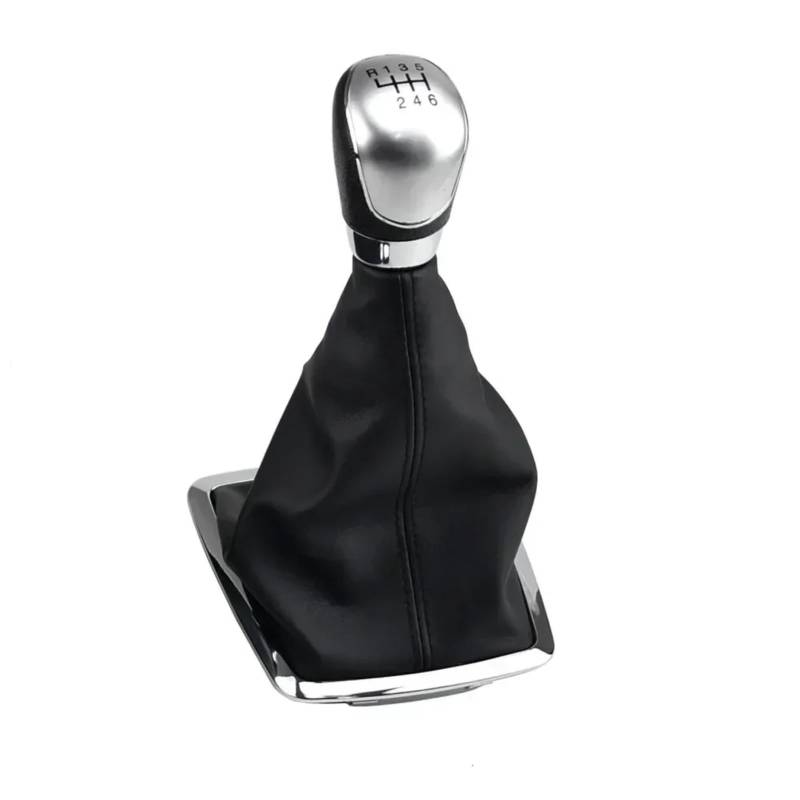 TIOWCGH Schalthebelkopf Kompatibel Mit Ford Für Focus 2 MK2 2005 2006 2007 2008 2009 2010 2011 2012 5/6 Für Geschwindigkeitsschaltknaufhebel Handball Auto-Gangschaltung(Silver 6-Speed) von TIOWCGH