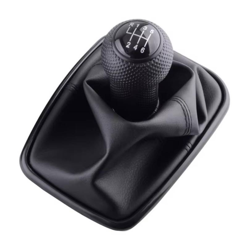 TIOWCGH Schalthebelkopf Kompatibel Mit Für J&etta Für Mk4 1999-2004 Für Bora 1999-2003 Auto-Styling 5 6 Für Geschwindigkeitsschaltknaufhebel-Schaltmanschettenmanschette(Black,6Speed) von TIOWCGH