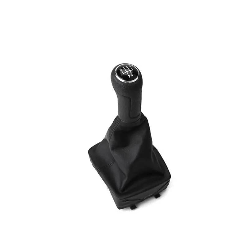 TIOWCGH Schalthebelkopf Kompatibel Mit Für Polo 9N 9N2 2002 2003 2004 2005 2006 2007 2008 2009 5-Gang-Autoschaltknauf Mit Abdeckung Autoteile, Autoinnenausstattung von TIOWCGH