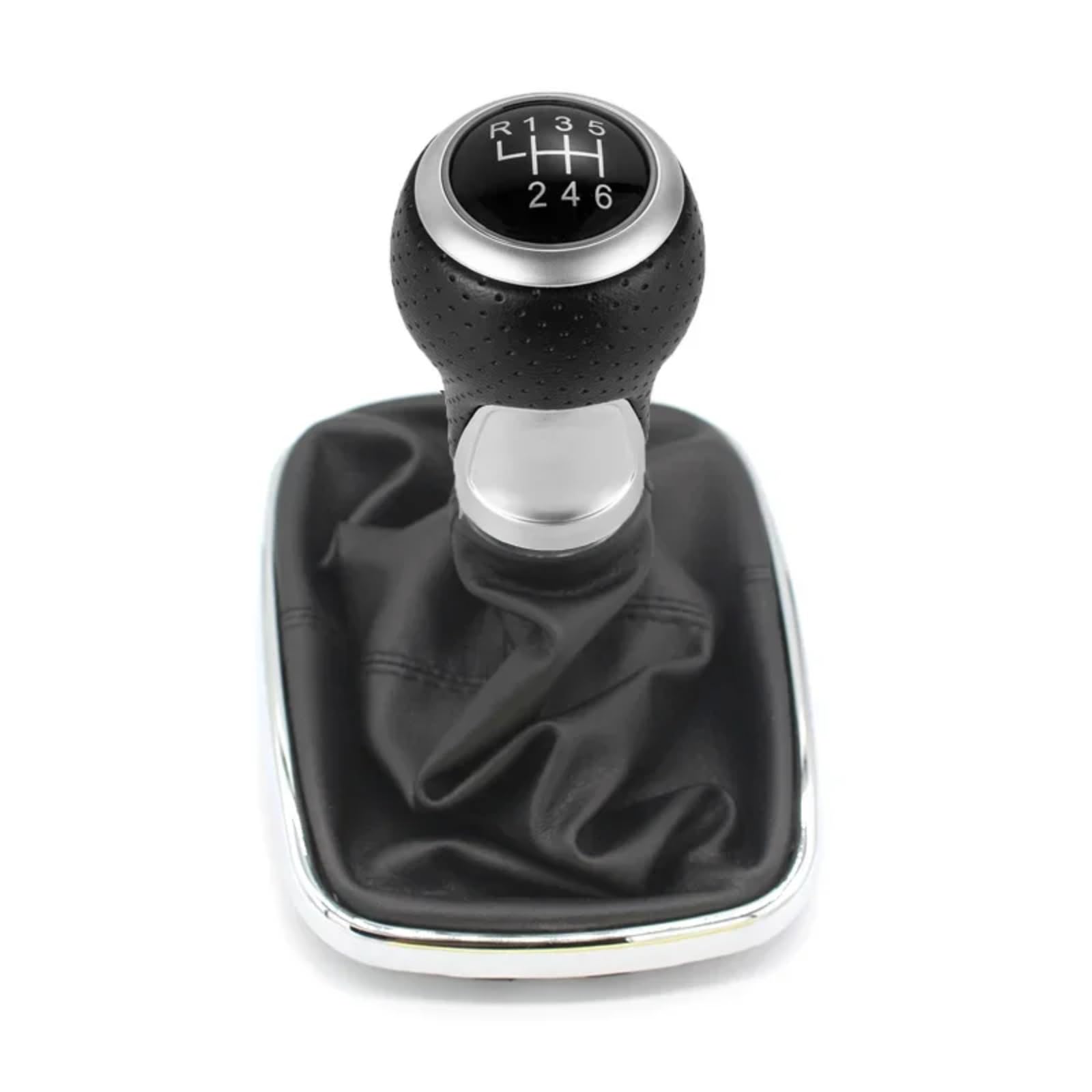 TIOWCGH Schalthebelkopf Kompatibel Mit VW Für J&etta Mk4 1999 2000 2001 2002 2003 2004 5/6-Gang-Schaltknauf Schalthebelmanschette Autozubehör(Black Line-6 Speed) von TIOWCGH