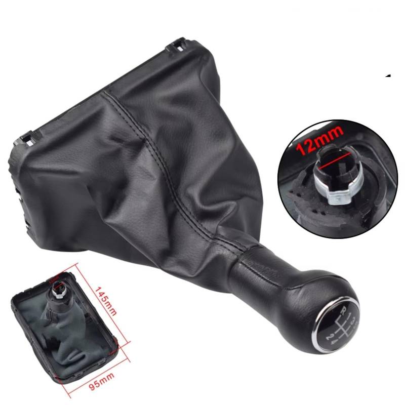 TIOWCGH Schalthebelkopf Kompatibel Mit VW Für Käfer 1998 1999 2000 2001 2002 2003 2004 2005 2006 2007 2008 2009 2010 Auto-Schalthebelkopf-Schalthebeladapter Auto-Schalthebel(Black) von TIOWCGH