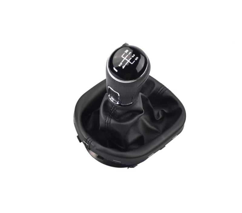 TIOWCGH Schalthebelkopf Kompatibel mit VW für Touran 2003 2004 2005 2006 2007 2008 2009 2010 mit Gamaschen-Boot-Abdeckung 5/6 für Gang-Schaltknauf Stic K Universal-Knopf(5Speed) von TIOWCGH