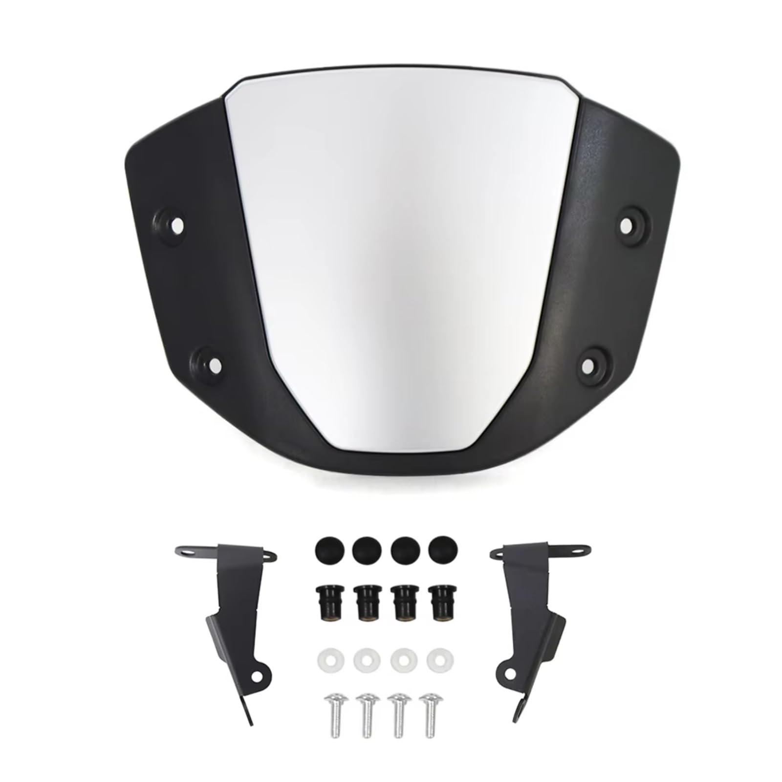 TIOWCGH Windschutzscheibe Für CB1000R 2021 2022 2023 2024 2025 Motorrad-Windschutzscheibenverlängerung Einstellbarer Spoiler Clamp-On Windschutzscheibenabweiser Motorrad-Windschutzscheibe(Silver) von TIOWCGH