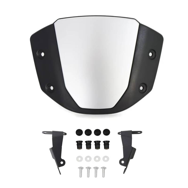 TIOWCGH Windschutzscheibe Für CB1000R 2021 2022 2023 2024 2025 Motorrad-Windschutzscheibenverlängerung Einstellbarer Spoiler Clamp-On Windschutzscheibenabweiser Motorrad-Windschutzscheibe(Silver) von TIOWCGH