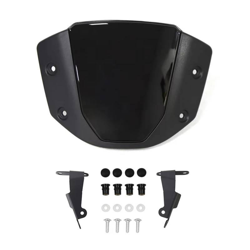 Windschutzscheibe Für CB1000R 2021 2022 2023 2024 2025 Motorrad-Windschutzscheibenverlängerung Einstellbarer Spoiler Clamp-On Windschutzscheibenabweiser Motorrad-Windschutzscheibe(Bright black) von TIOWCGH