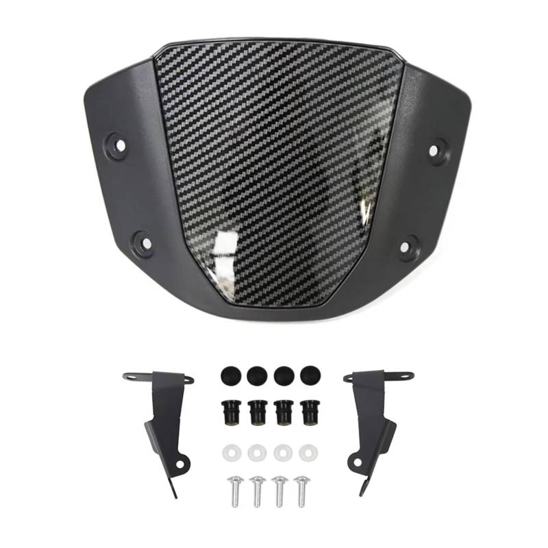 Windschutzscheibe Für CB1000R 2021 2022 2023 2024 2025 Motorrad-Windschutzscheibenverlängerung Einstellbarer Spoiler Clamp-On Windschutzscheibenabweiser Motorrad-Windschutzscheibe(Carbon fiber pattern von TIOWCGH