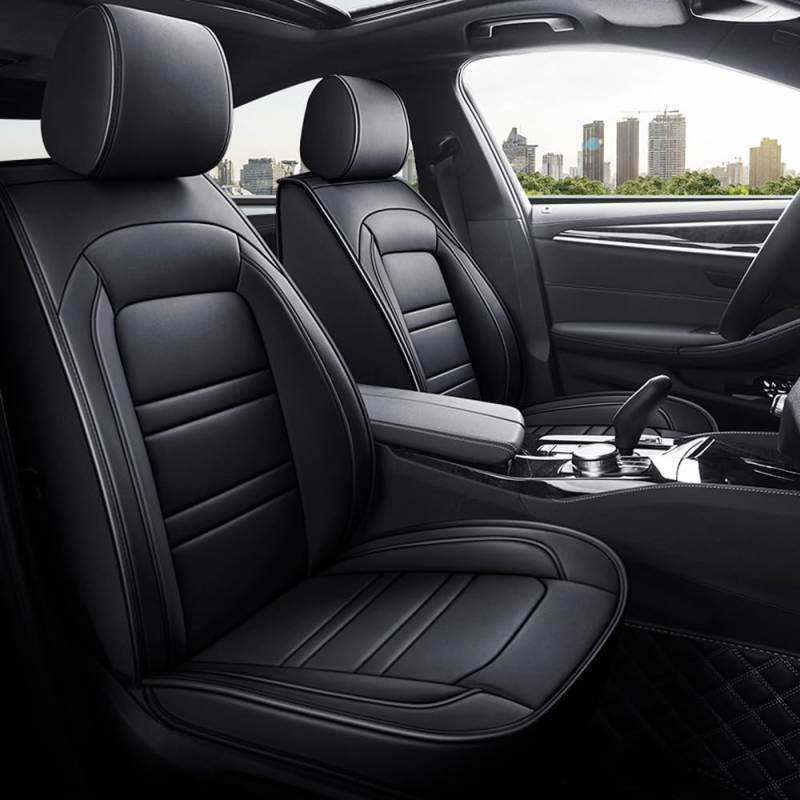 Sitzbezüge, für Toyota Auris 2013-2018 Full Set Autositzbezüge Leder Komfortabler wasserdichtes Schonbezüge Komplettset Autozubehör,Standard Set-Black von TISTIK