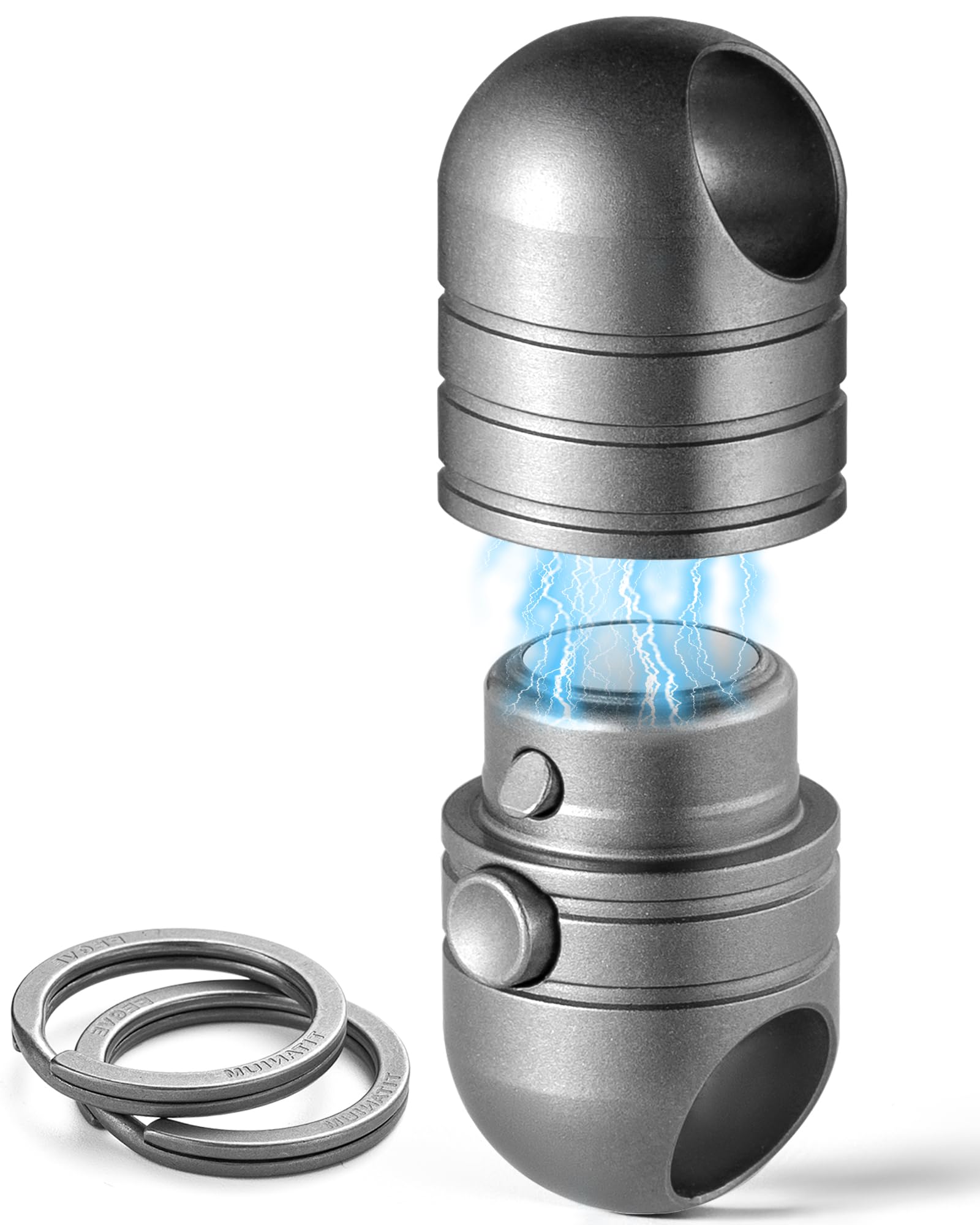 TISUR Magnetischer Schnellverschluss-Schlüsselanhänger, Titan, abnehmbarer, drehbarer Schlüsselanhänger, magnetischer Schlüsselhalter mit 2 Schlüsselringen, grauer Ti-Stecker + 2 Ti-Schlüsselanhänger, TISUR Magnetischer Schnellverschluss-Schlüsselanhänger, Titan, abnehmbarer, drehbarer Schlüsselanhänger, magnetischer Schlüsselhalter mit 2 Schlüsselringen, grauer Ti-Stecker + 2 Ti-Schlüsselanhänger, von TISUR