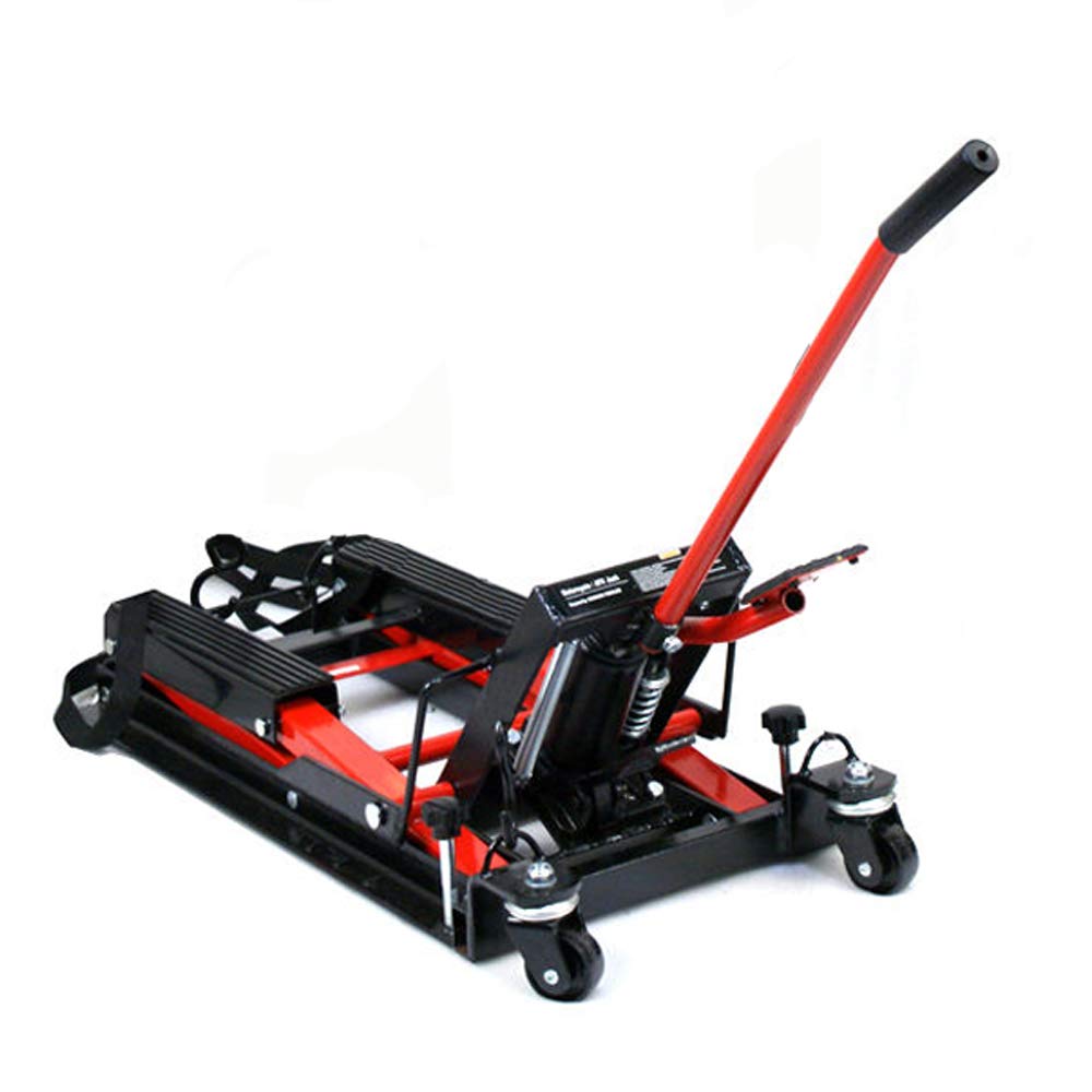 Motorrad Hebebühne Motorradheber Hydraulischer Motorrad Ständer Hubtisch Motorrad Heber Motorradhebebühnen geeignet für Verschiedene Motorradtypen, Max Belastung 680 kg (Rot) von TIXBYGO