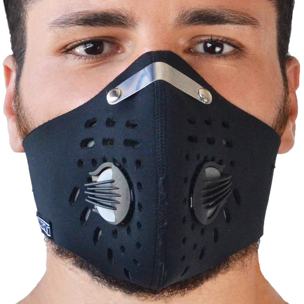 TJ MARVIN AntiSMOG Neopren-Maske mit austauschbaren Aktivkohlefiltern A15, Schwarz von TJ MARVIN