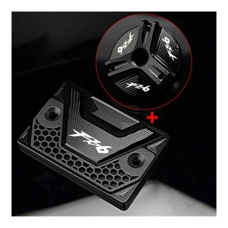 Bremsflüssigkeitsbehälter Deckel Ölbehälter Tank FZ6 Motorrad CNC Ablauf Motoröl Einfülldeckel Vorderradbremsflüssigkeitsbehälter Abdeckung Für FZ6 FZ-6 FZ 6 ZF6N FZ6R FAZER von TJKIB