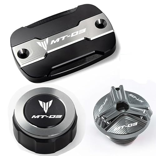 Bremsflüssigkeitsbehälter Deckel Ölbehälter Tank Für MT03 MT-03 2015-2019 2020 2021 2022 Motorrad Vorderen Und Hinteren Bremszylinder Hauptkraftstofftankdeckel Tankdeckel Zubehör von TJKIB