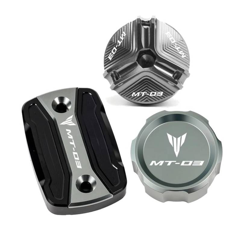 Bremsflüssigkeitsbehälter Deckel Ölbehälter Tank Für MT03 MT-03 2015-2020 2021 2022 2023 Motorrad Zubehör Master Brems Flüssigkeit Reservoir Abdeckungen Motor Öl Füllstoff Kappe von TJKIB