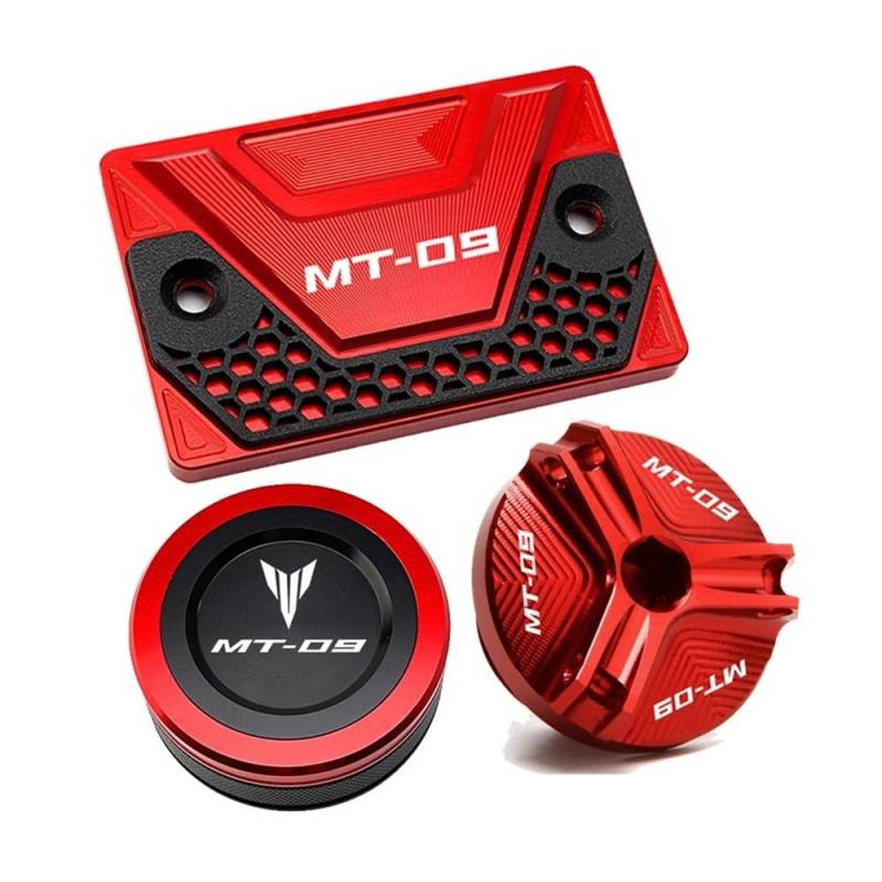 Bremsflüssigkeitsbehälter Deckel Ölbehälter Tank Für MT09 MT 09 SP FZ09 2014-2020 2021-2022 Motorrad Vorne Hinten Brems Flüssigkeit Reservoir Tank Abdeckung & Öl Einfülldeckel MT-09 von TJKIB