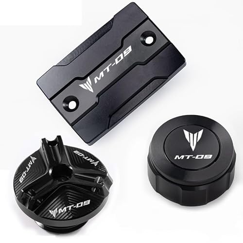 Bremsflüssigkeitsbehälter Deckel Ölbehälter Tank Für MT09 Mt 09 MT09 SP 2021 2014-2020 2022 Motorrad Vordere Und Hintere Bremse Tank Kappe Und Motor Öl Einfülldeckel Zubehör von TJKIB