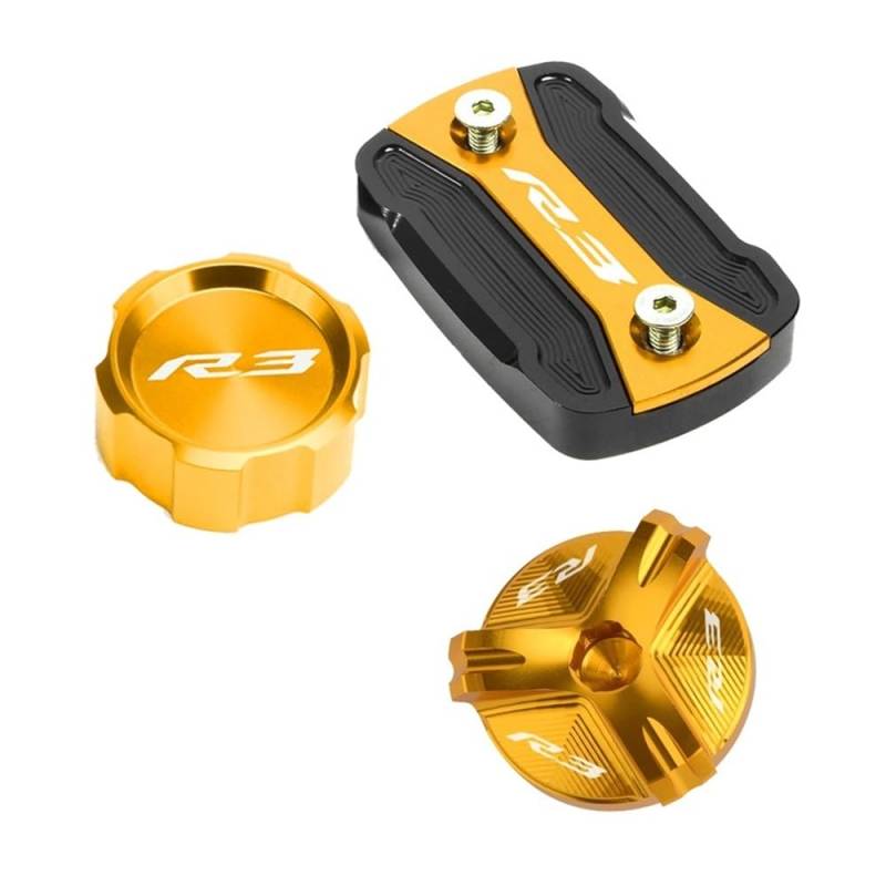 Bremsflüssigkeitsbehälter Deckel Ölbehälter Tank Für R3 YZF-R3 YZFR3 2015-2020 2021 2022 2023 Motorrad Vorne Hinten Brems Flüssigkeit Reservoir Abdeckung Öl Einfülldeckel Schraube von TJKIB