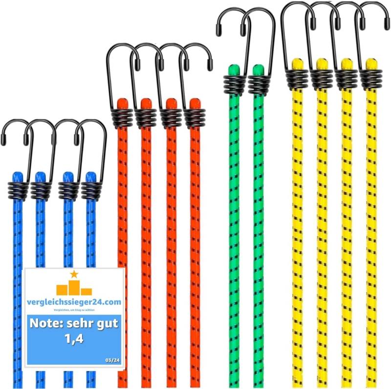 100x Expander mit Haken - Extra Starke Spanngummis - Gepäckspanner zur Befestigung - Spanngurte zur Ladungssicherung bei Transport - Autozubehör von TK Gruppe Timo Klingler