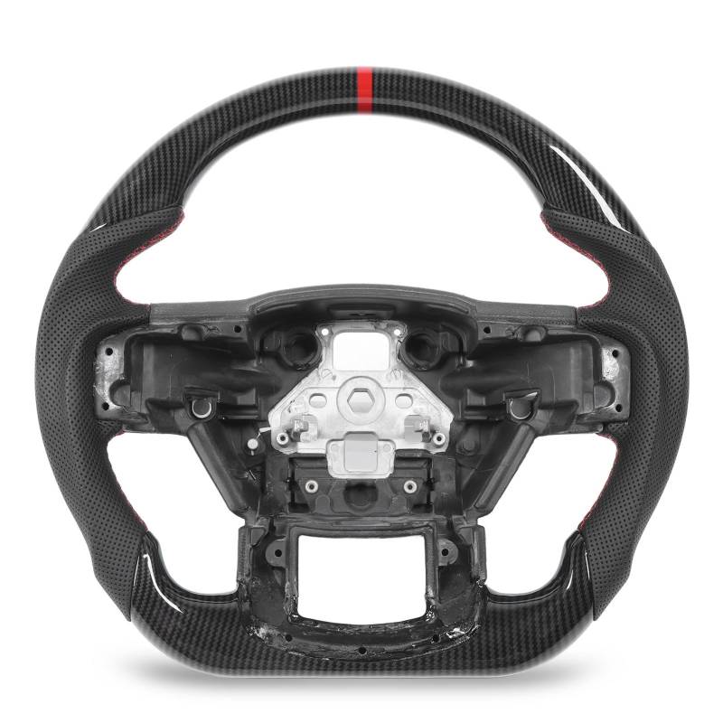TKSE Hydro Dip Carbon Fiber Look Lenkrad Perforiertes Leder für Modelle ohne Paddel Löcher von TKSE