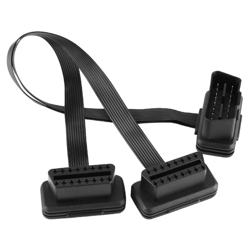 TKSE OBD2 Diagnosekabel, Auto 16 poliger OBDII Verlängerungskabel Splitter, 2 in 1 konvertiertes Kabel Diagnose Verlängerungskabel Anschlussadapter 30 cm Für Die Meisten Autos Mit OBD2-Adapter von TKSE