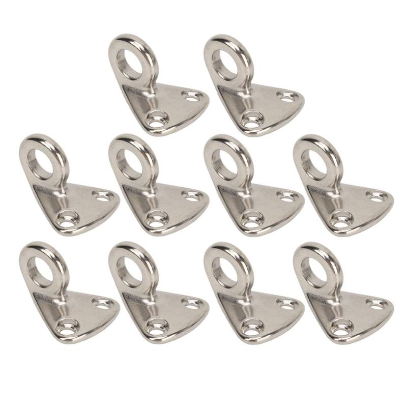 TKSE Pad Eye Hook, 10 Stück Marine Pad Eye Fenders Haken 316 Edelstahl Fending Hanger Eye Plate Hängehaken Für Schiffs-Bootsanhänger von TKSE