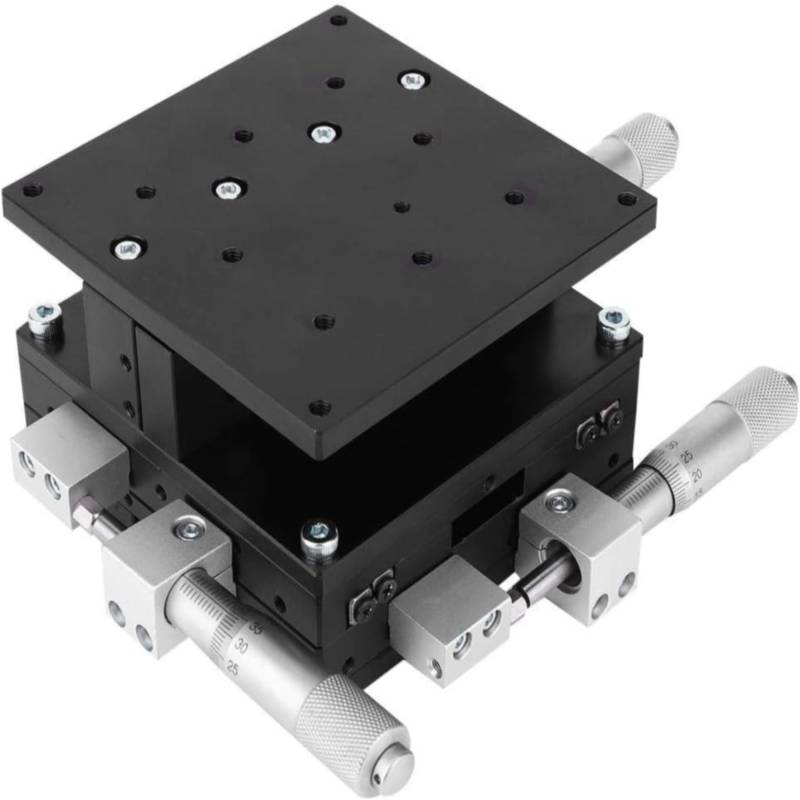 TKSE XYZ 3-Achsen-Manueller Lineartisch, LD90-LM XYZ 3-Achsen-Trimmplattform Manueller Lineartisch Tuning-Schiebetisch 90 x 90 mm von TKSE