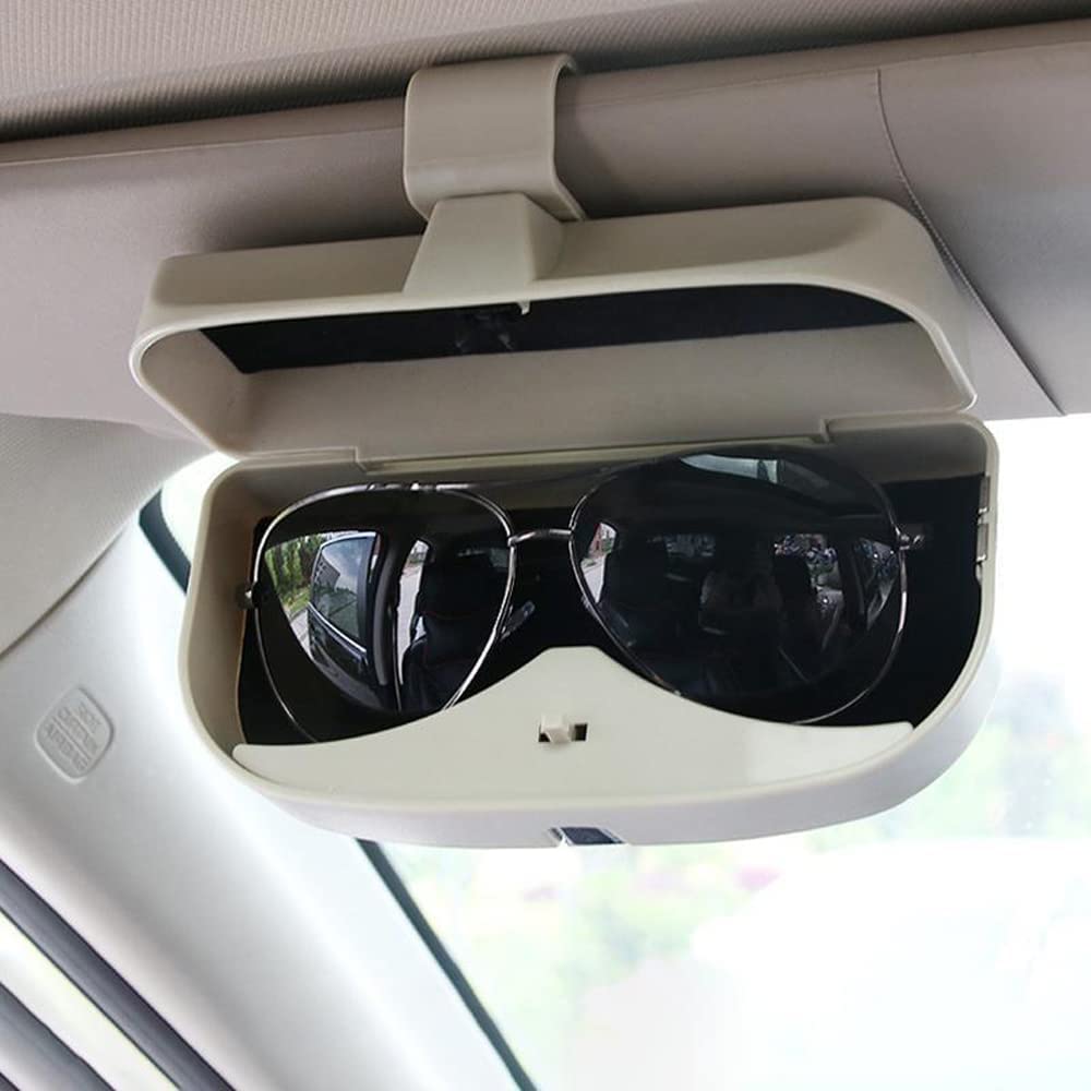 Brillenhalter Für Auto,Auto Sonnenbrillenhalter Brillenetui Auto Zubehör Innenraum,Auto Gadgets Innenraum (Grau) von TKTTBD