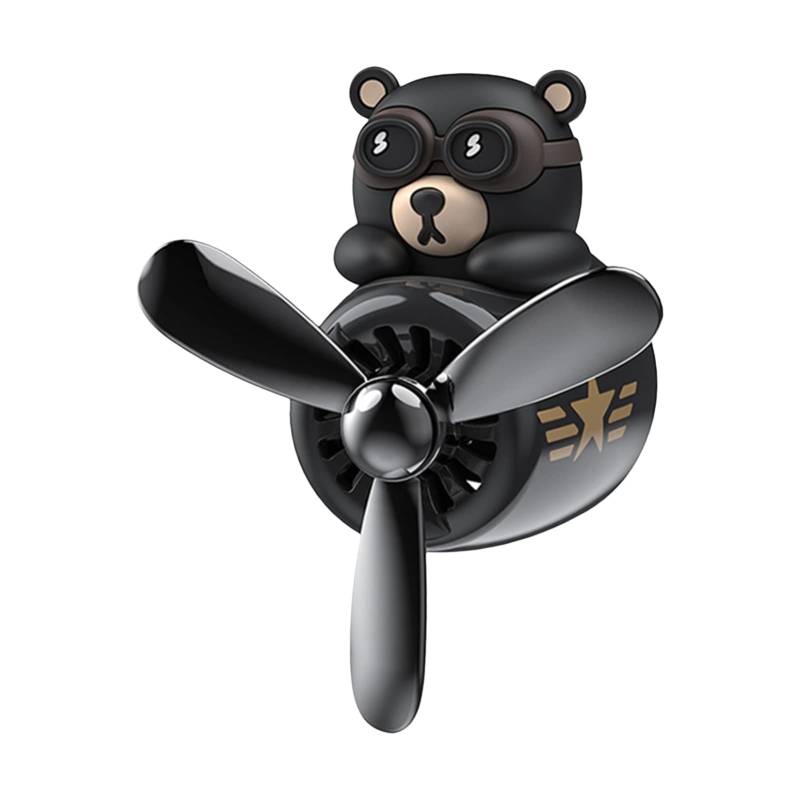 TKTTBD Auto Lufterfrischer-Bär Pilot Auto Diffuser-Car Air Diffusor Nachfüllbar-Auto Duft Diffusor Luftentlüftung Vent Clip-Cartoon Bär Pilot Auto Flugzeug Lufterfrischer Aromatherapie Ornament von ZOUXO