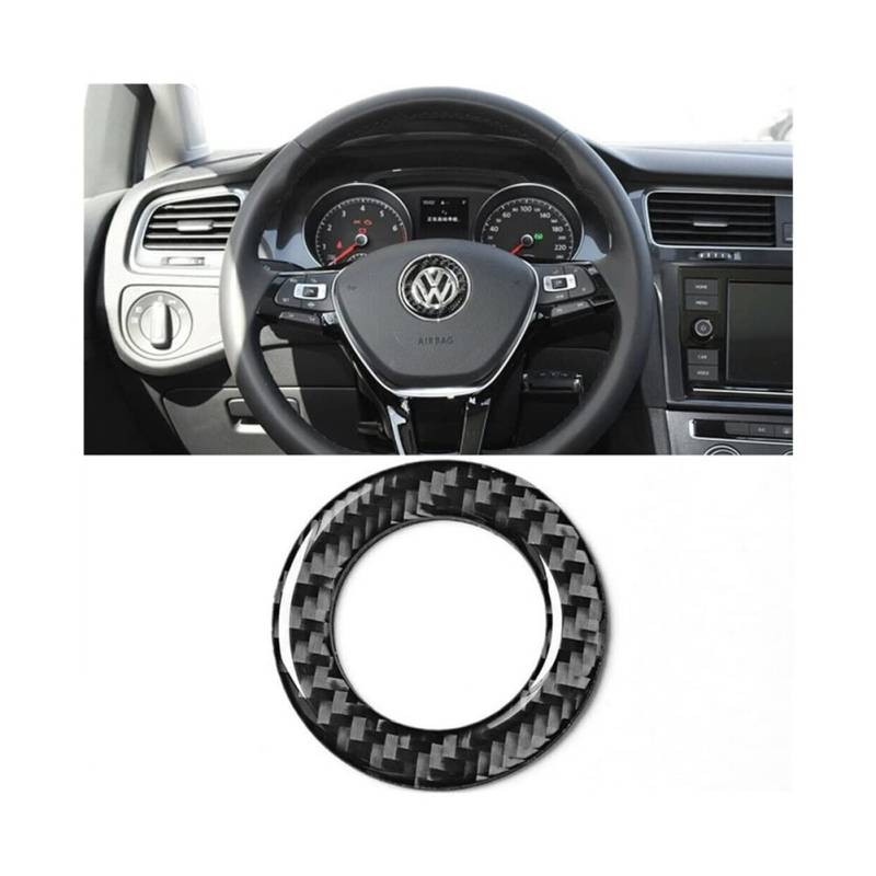 TMDGG Lenkradabdeckung für VW Golf 7 GTI MK 7 2014–2019, Kohlefaser, Schwarz von TMDGG