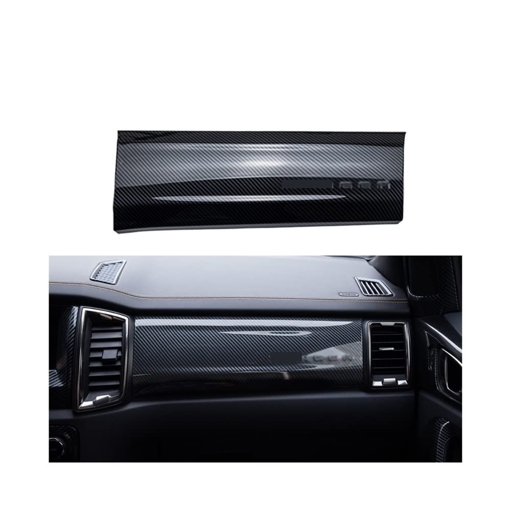 TMDGG Kompatibel mit Ford Ranger 2015 2016 2017 2018 2019 2020 Kohlefaserfarbe LHD Auto Beifahrer Co-Pilot Panel Abdeckung Verkleidung Innendekoration von TMDGG