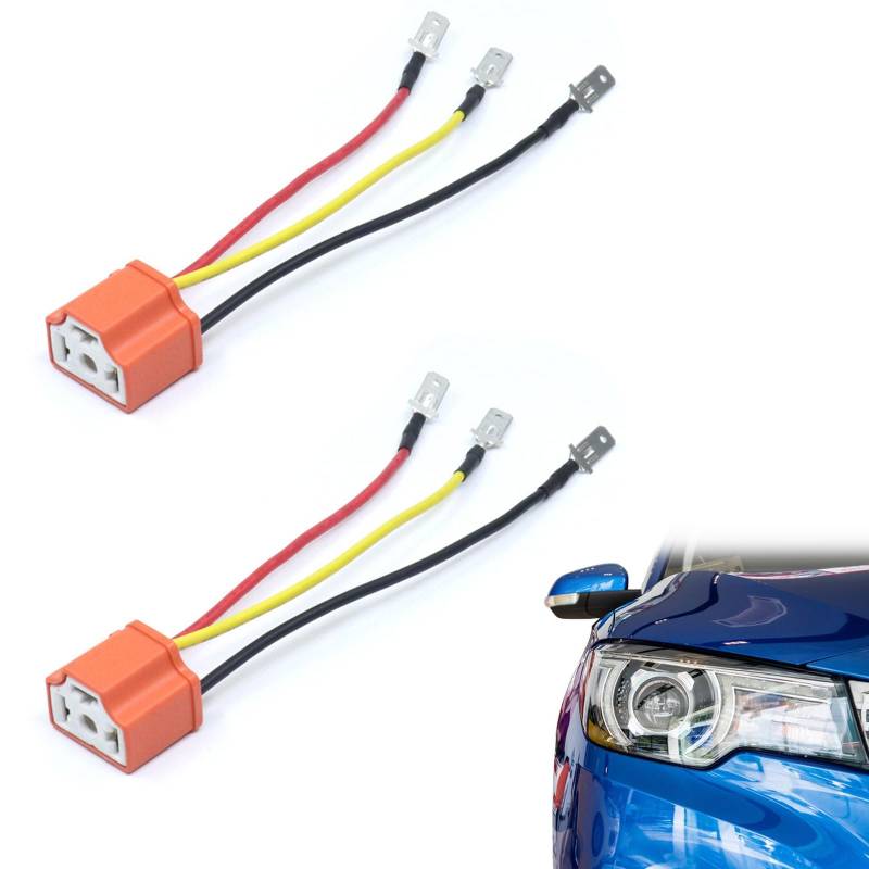 H4 Scheinwerferstecker,H4 Sockel,H4 Stecker Sockel,H4 Stecker Keramik,Keramik H4 Sockel Lampensockel,Scheinwerferstecker KFZ,Keramik H4 Sockel,Mit Kabel für Lampen,Glühlampen,2PCS von TMRBBesty