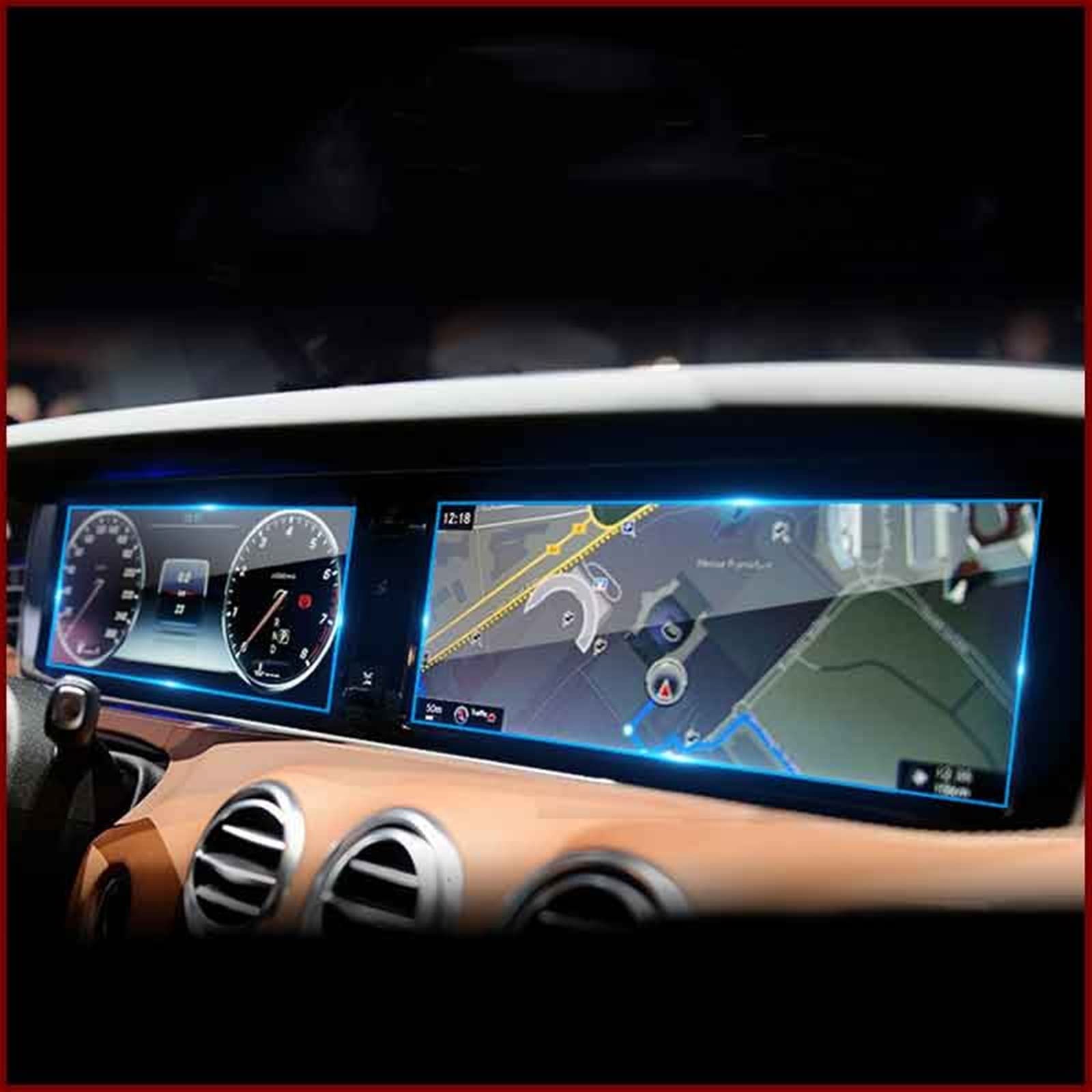 TNIU Auto GPS Navigationsbildschirm Gehärtetes Glas Schutzfolie Für Benz S-Klasse S350L S400L S450L S500 W221 W222 2014-2017 Navigations Schutzfolie (Color : GPS 2PCS) von TNIU