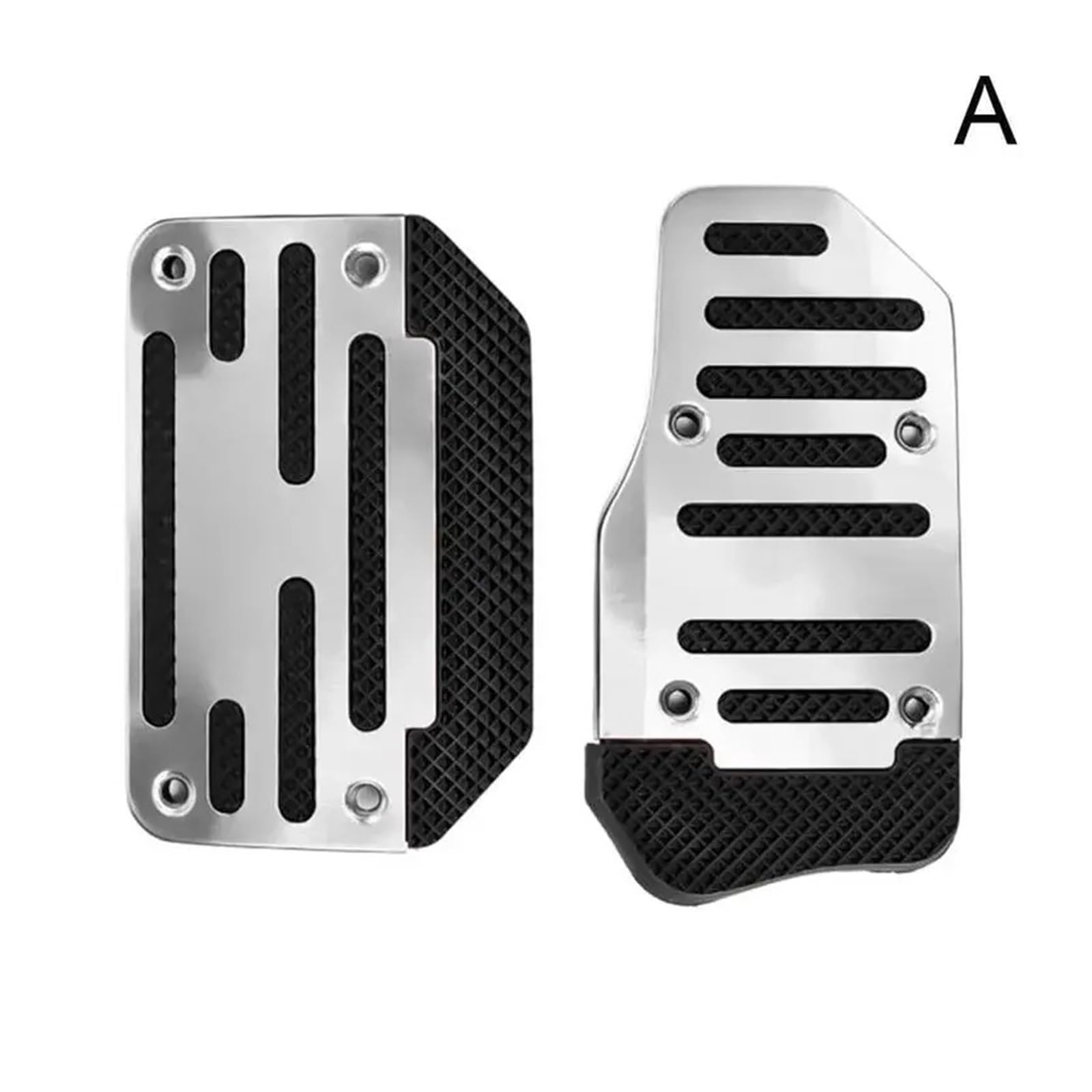 Fußstütze Bremse Für Aluminium Automatische Übertragung Fuß Gas Pedal Set Abdeckung Rot Silber Blau Kit Kraftstoff Pedal Pedale Abdeckung Pedalkappen Abdeckung(Silver) von TNTGEBFVBG