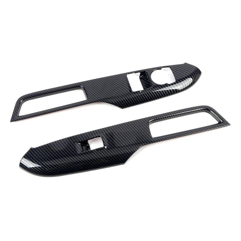 Interieur Zubehör Für Ford Für Mustang 2024 2025 ABS Carbon Faser Gedruckt Innen Fenster Schalter Lift-Taste Abdeckung Trim 2 Stücke Auto Zubehör Auto Mittelkonsole Interieur von TNTGEBFVBG