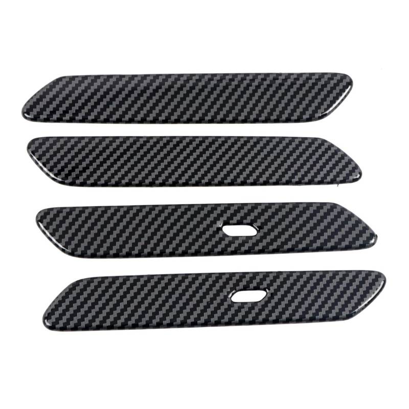 Interieur Zubehör Für Kia Für EV6 2021 2022 2023 Carbon Faser Für Stil Außentür Griff Dekoration Abdeckung Trim 4 Stücke Auto Zubehör Auto Mittelkonsole Interieur von TNTGEBFVBG