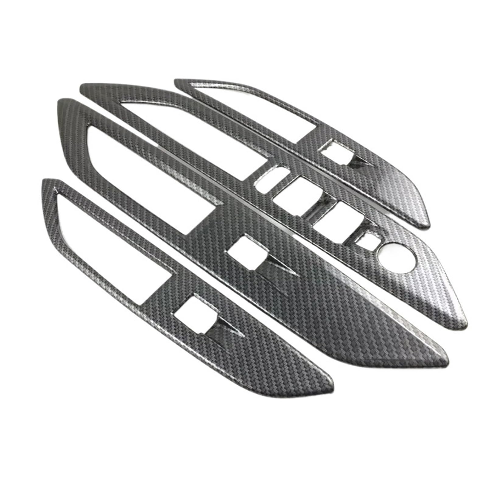 Interieur Zubehör Für Peugeot 3008 Für GT 2017-2020 2021 2022 Fensterheber Schalter Taste Abdeckung Borte Tür Armlehne Panel Rahmen Links Fahren Auto Mittelkonsole Interieur(Carbon Fiber) von TNTGEBFVBG