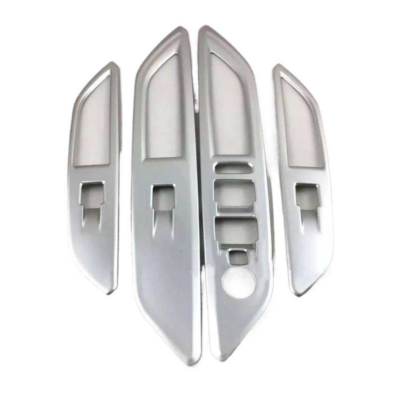 Interieur Zubehör Für Peugeot 3008 Für GT 2017-2020 2021 2022 Fensterheber Schalter Taste Abdeckung Borte Tür Armlehne Panel Rahmen Links Fahren Auto Mittelkonsole Interieur(Silver) von TNTGEBFVBG