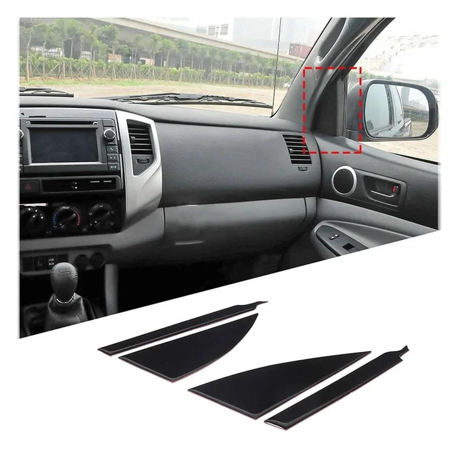 Interieur Zubehör Für Toyota Für Tacoma 2006-2013 2014 2015 Schwarz Auto Center Konsole Getriebe Klimaanlage Schalter Panel Trim Aufkleber Auto Innen Zubehör Auto Mittelkonsole Interieur(2) von TNTGEBFVBG
